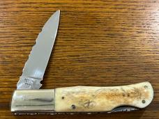 Don Seal Customized Parker-Frost Longhorn Lockback Folding Knife w/Smooth Bone Scales Japan Don Seal Customized Parker-Frost Longhorn Lockback Folding Knife w/Smooth Bone Scales Japan
