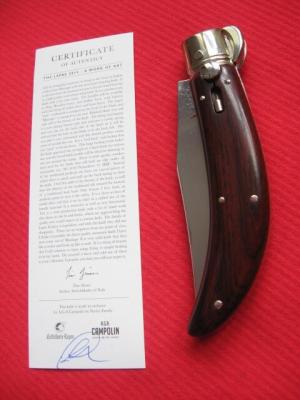 Quality Italian Unique Mechanism LEPRE Cocobolo Knife Limited Edition 2015 MANIAGO ITALY