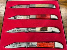 Frost Cutlery "Little Trappers" Limited Edition Matched 4-Knife Set SN#1305 Japan Frost Cutlery "Little Trappers" Limited Edition Matched 4-Knife Set SN#1305 Japan