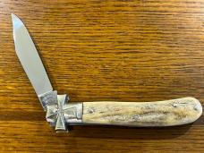 Fight'n Rooster Hazard "Shine Hauler" Single Blade Trapper Folding Knife w/Stag Scales SN#243 German Fight'n Rooster Hazard "Shine Hauler" Single Blade Trapper Folding Knife w/Stag Scales SN#243 German