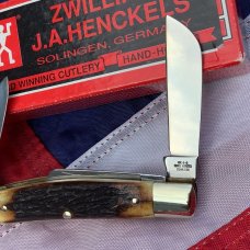 J A Henckels Congress Knife w/ Sweet Stag Handles - NOS in Orig Box