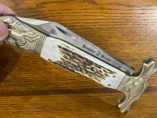 Taylor Brands Hammer Brand HB1 Lockback Folding Knife w/Stag Scales 