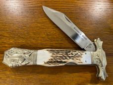Taylor Brands Hammer Brand HB1 Lockback Folding Knife w/Stag Scales 