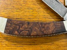 Thompson Center Arms TC No. 1 Trapper w/Damascus Clip Point & Razor Blades & Burled Wood Scales