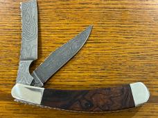 Thompson Center Arms TC No. 1 Trapper w/Damascus Clip Point & Razor Blades & Burled Wood Scales