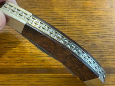Thompson Center Arms TC No. 1 Trapper w/Damascus Clip Point & Razor Blades & Burled Wood Scales