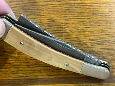 Thompson Center Arms TC No. 1 Ltd Ed Trapper w/Damascus Clip Point & Razor Blades & Mastodon Scales Thompson Center Arms TC No. 1 Ltd Ed Trapper w/Damascus Clip Point & Razor Blades & Mastodon Scales