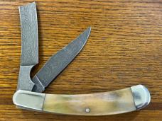 Thompson Center Arms TC No. 1 Trapper w/Damascus Clip Point & Razor Blades & Smooth Bone Scales Thompson Center Arms TC No. 1 Trapper w/Damascus Clip Point & Razor Blades & Smooth Bone Scales