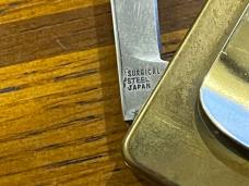 National Blade Money Clip Folding Knife w/Scrimshaw Saling Ship & Lighthouse Scale Japan National Blade Money Clip Folding Knife w/Scrimshaw Saling Ship & Lighthouse Scale Japan