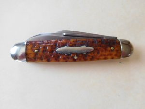Vintage Bridge Cutlery Company St. Louis Jigged Bone 3 Blade Cattle Pocket Knife