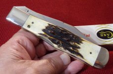 CASE XX 51050L SAB LARGE GENUINE STAG SWINGGUARD LOCKBACK FOLDING HUNTER ( M.O. OR CHECK )1987 CASE XX 51050L SAB LARGE GENUINE STAG SWINGGUARD LOCKBACK FOLDING HUNTER ( M.O. OR CHECK )1987