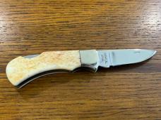 National Blade Little Humpback Scrimshaw Lockback Folding Knife Japan National Blade Little Humpback Scrimshaw Lockback Folding Knife Japan