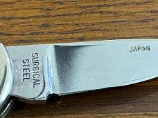 National Blade Little Humpback Scrimshaw Lockback Folding Knife Japan National Blade Little Humpback Scrimshaw Lockback Folding Knife Japan