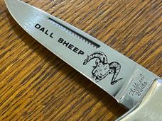 National Blade Scrimshaw Dall Sheep Drop Point Lockback Folding Knife Japan National Blade Scrimshaw Dall Sheep Drop Point Lockback Folding Knife Japan