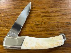 National Blade Scrimshaw Dall Sheep Drop Point Lockback Folding Knife Japan National Blade Scrimshaw Dall Sheep Drop Point Lockback Folding Knife Japan