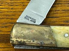 National Blade Scrimshaw Sting Ray Drop Point Lockback Folding Knife Japan National Blade Scrimshaw Sting Ray Drop Point Lockback Folding Knife Japan