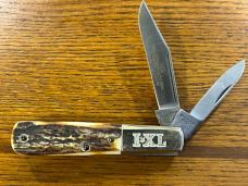 I*XL Wolstenholm 2-Blade Barlow Folding Knife w/Stag Scales England