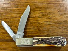 I*XL Wolstenholm 2-Blade Barlow Folding Knife w/Stag Scales England