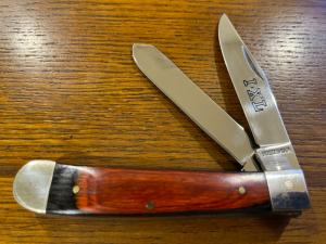 I*XL Wostenholm 2-Blade Trapper Folding Knife w/Wood Scales Japan