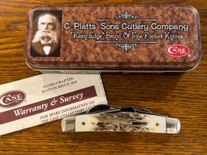 Case XX 54052 SS C. Plattts' Sons Congress Folding Knife w/Jigged Bone Scales 