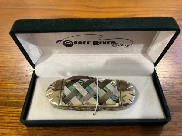 Frost Cutlery Ocoee River Cutlery 2-Blade Sunfish Folding Knife w/Inlaid Mother of Pearl & Abalone H