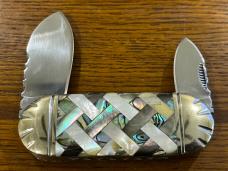 Frost Cutlery Ocoee River Cutlery 2-Blade Sunfish Folding Knife w/Inlaid Mother of Pearl & Abalone H