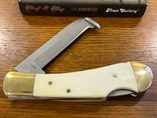 Frost Hoof & Hay Folding Knife, 2.625in, Stainless Blade, White Smooth Bone Handle 15-883WSB