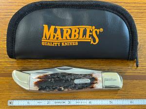 Marbles 5 1/4" 2-Blade Clasp Knife w/Stag Scales 