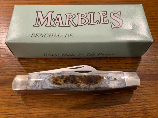 Marbles Benchmade/Tak Fukuta "American Bison" 3-Blade Stockman Folding Knife Japan
