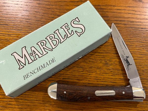 Marbles White Tailed Deer Single Blade Trapper w/Wood Scales Japan Marbles White Tailed Deer Single Blade Trapper w/Wood Scales Japan