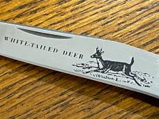 Marbles White Tailed Deer Single Blade Trapper w/Wood Scales Japan Marbles White Tailed Deer Single Blade Trapper w/Wood Scales Japan