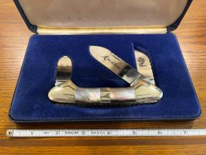 Parker Custom Series "Excalibur" Limited Edition Black Pearl Gunboat Canoe Knife Japan SN#713