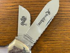 Parker Custom Series "Excalibur" Limited Edition Black Pearl Gunboat Canoe Knife Japan SN#713