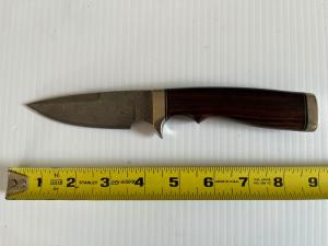 Parker Custom Series Drop Point Hunting Knife w/Damascus Blade Hand Made by DAM Japan