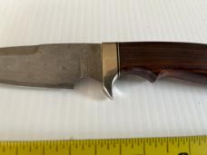 Parker Custom Series Drop Point Hunting Knife w/Damascus Blade Hand Made by DAM Japan Parker Custom Series Drop Point Hunting Knife w/Damascus Blade Hand Made by DAM Japan