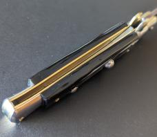 NOS GIOVANNI BELTRAME GENUINE IMITATION BUFFALO HORN 23cm=9" FLAT BLADE STILETTO NOS GIOVANNI BELTRAME GENUINE IMITATION BUFFALO HORN 23cm=9" FLAT BLADE STILETTO