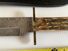 Parker-Edwards Randall Gilbreath Bowie Knife w/Damascus Blade & Stag Handle SN#579 Parker-Edwards Randall Gilbreath Bowie Knife w/Damascus Blade & Stag Handle SN#579