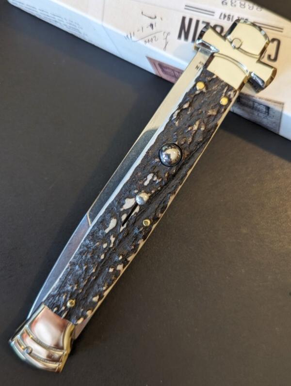  NIB 11"- 28cm Stag Horn A.G.A. Campolin Maltese lockback auto