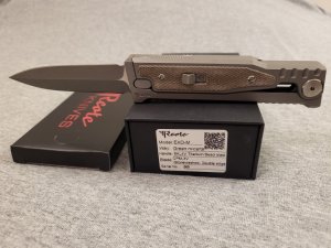 *NIB* REATE EXO-M GRAVITY OTF KNIFE w/GREEN MICARTA TITANIUM HANDLE