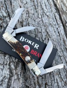 TREE BRAND BOKER ** STAG 1095 CARBON 4 BLADE CONGRESS