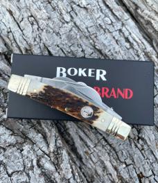 TREE BRAND BOKER ** STAG 1095 CARBON 4 BLADE CONGRESS