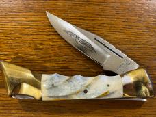 Parker-IMAI K267 Lockback Folding Knife w/Carved Smooth Bone Scales Japan Parker-IMAI K267 Lockback Folding Knife w/Carved Smooth Bone Scales Japan