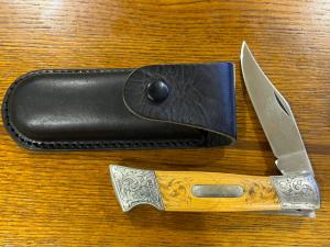 Schrade I*XL Wolstenholm M-1615 Lockback Folding Knife w/Orange Bone Scales England
