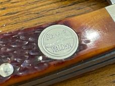 Schrade Walden SWAJB50 Amber Bone Razor Trapper Folding Knife w/Amber Bone Scales Schrade Walden SWAJB50 Amber Bone Razor Trapper Folding Knife w/Amber Bone Scales
