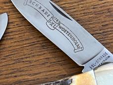 Schrade I*XL Wostenholm Canoe Folding Knife w/Burnt Stag Scales SN#08786 England 