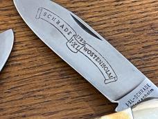 Schrade I*XL Wostenholm Canoe Folding Knife w/Burnt Stag Scales SN#08786 England 