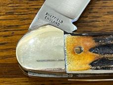 Schrade I*XL Wostenholm Canoe Folding Knife w/Burnt Stag Scales SN#08786 England 