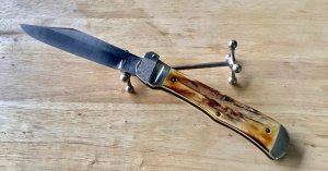 Jaeger Bros Aerial Knife CC , stag scales 
