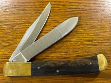 Compass Instrument "Panther" 2-Blade Folding Knife w/Hardwood Scales Japan Compass Instrument "Panther" 2-Blade Folding Knife w/Hardwood Scales Japan
