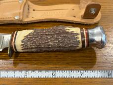 Parker Brothers 7 3/4" Clip Point Hunting Knife w/Stag Handle Germany Parker Brothers 7 3/4" Clip Point Hunting Knife w/Stag Handle Germany